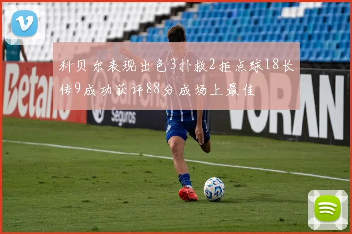 科贝尔表现出色3扑救2拒点球18长传9成功获评88分成场上最佳